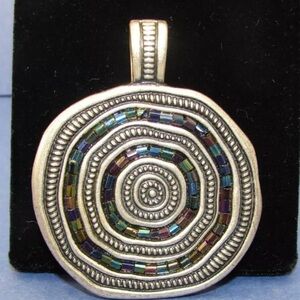 Vintage Silver Tone Bora Bora Pendant Enhancer